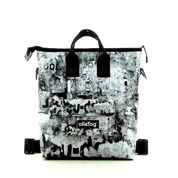 Backpack bag Prags Traun grey, black, poster, paper