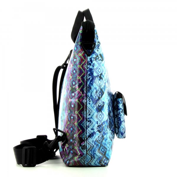 Backpack bag Pfalzen Hasl Abstract, Blue, Lilla, Turquoise, Lines, Vintage