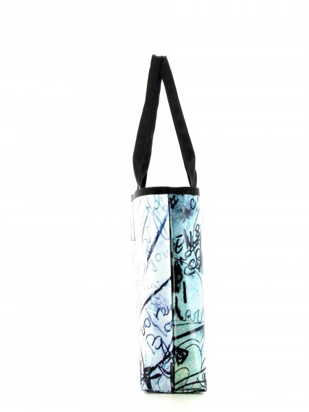 Shopping bag Kurzras Wird black, white, two-coloured, graffiti