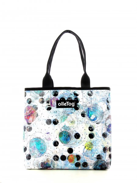 Shopping bag Kurzras Furgl Circles, dots, light, blue, white
