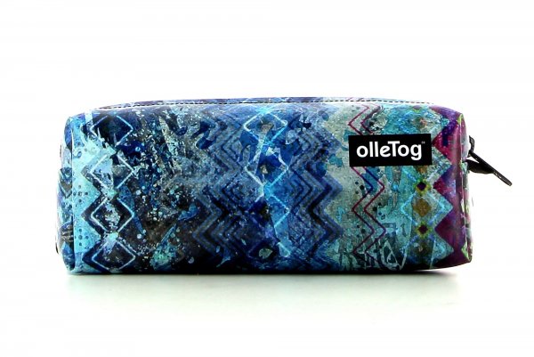 Pencil case Rabland Hasl Abstract, Blue, Lilla, Turquoise, Lines, Vintage