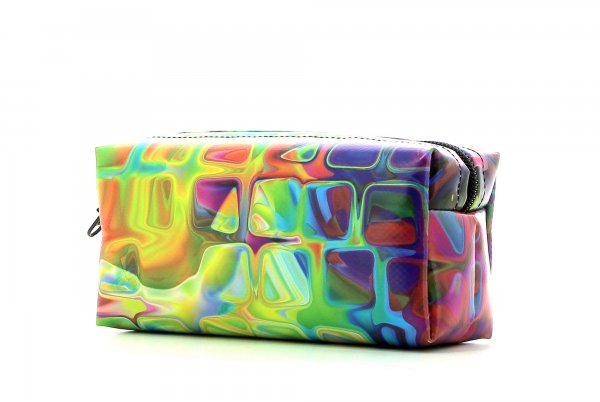 Cosmetic bag Burgstall Fleimstaler geometric, abstract, colorful, yellow, blue, pink, red, orange