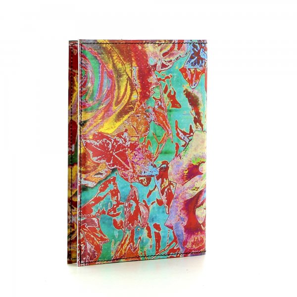 Notebook Laas - A6 Fuehrnmann Roses, red, turquoise, fuchsia, flowers