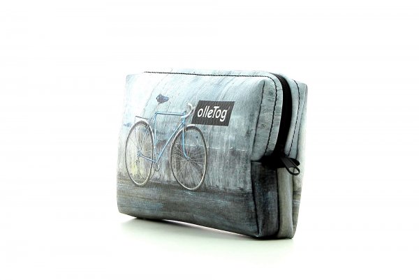 Cosmetic bag Steinegg Montani grey, turquoise, retro, vintage, wall, concrete, racing bike 