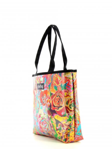 Bags Shopping bag Fuehrmann Roses, red, turquoise, fuchsia, flowers