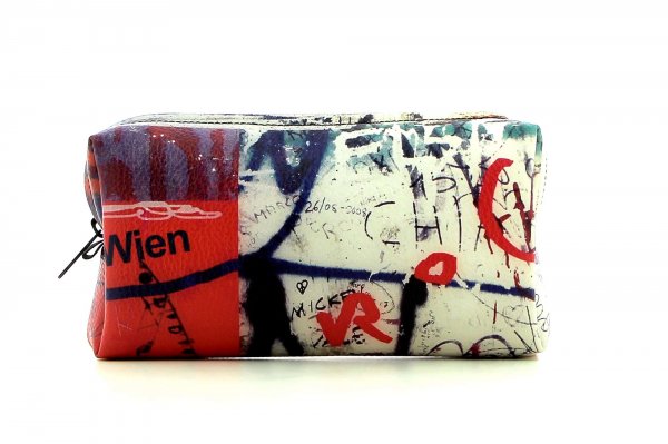 Kosmetiktasche Steinegg Schorn Grafiti, Schriften, abstrakt, rot, weis, blau