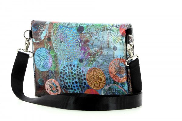 Bags Clutch bag Vogtland colorful, abstract, blue, red, orange, circles, patchwork