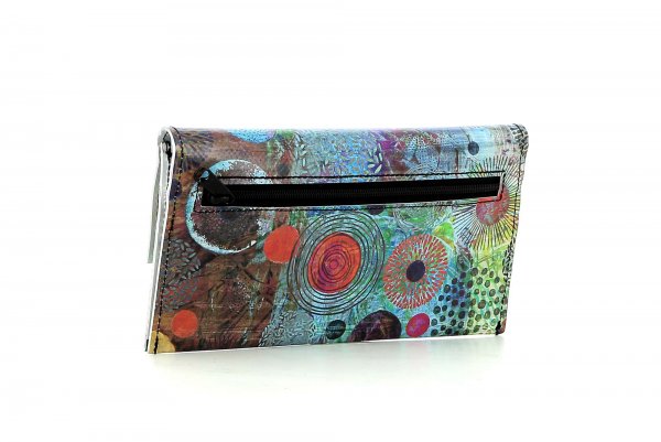 Wallet Vals Vogtland colorful, abstract, blue, red, orange, circles, patchwork