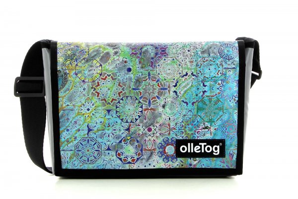 SALE messenger bag Eppan - Grant Turquoise, pattern, balu, violet, yellow, colourful