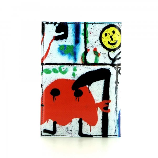 Notebook Laas - A6 Petersberg Smile, white, blue, black, red, funny, wall, cartoon