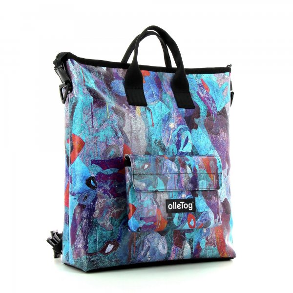 Backpack bag Pfalzen Zargen Patchwork, blue, red, colourful