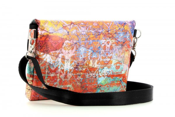 borse borsetta piccola Loderin arancio, rosso, rosa, turchese, colorato, linee, geometrico, vintage