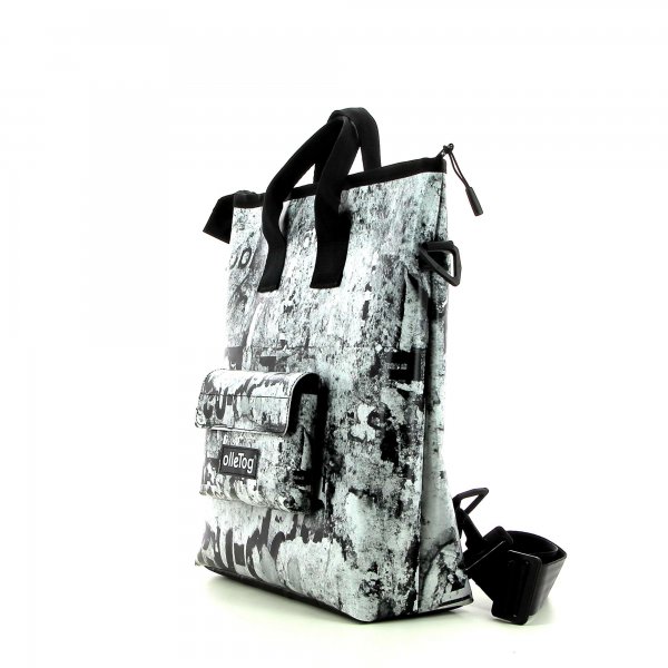 Backpack bag Prags Traun grey, black, poster, paper