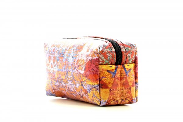 Cosmetic bag Burgstall Loderin orange, red, pink, turquoise, colourful, lines, geometric, vintage