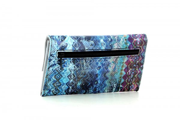 Wallet Vals Hasl Abstract, Blue, Lilla, Turquoise, Lines, Vintage