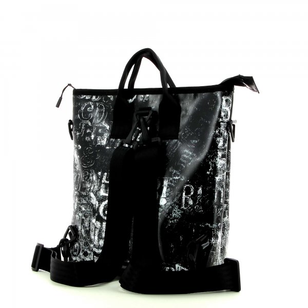 Backpack bag Prags Köbl black, white, letters