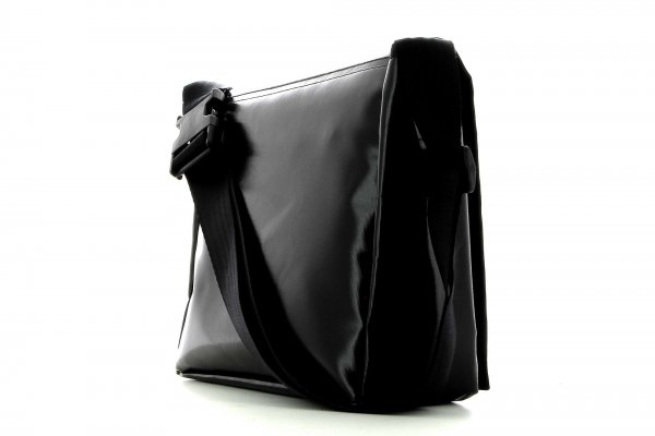 Messenger bag Bruneck Montog black, white, lines, fonts, two-colour, starry sky