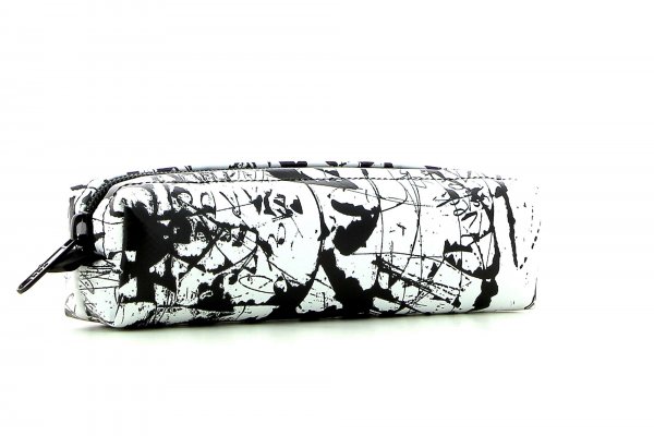 Federmäppchen Marling Schotter Graffiti, schwarz, weiß, Linien, Schriften