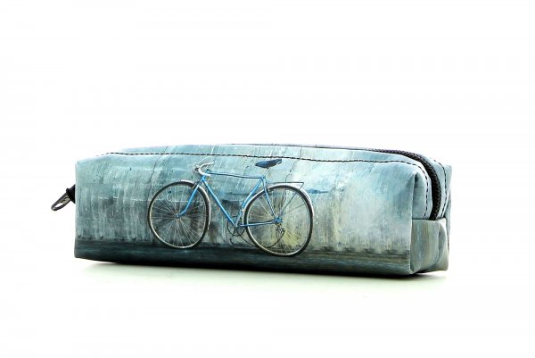 Pencil case Marling Montani grey, turquoise, retro, vintage, wall, concrete, racing bike 