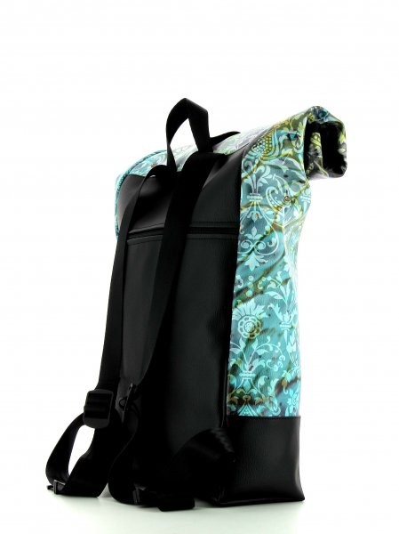 Roll backpack Riffian Spiss turquoise, pattern, flowers