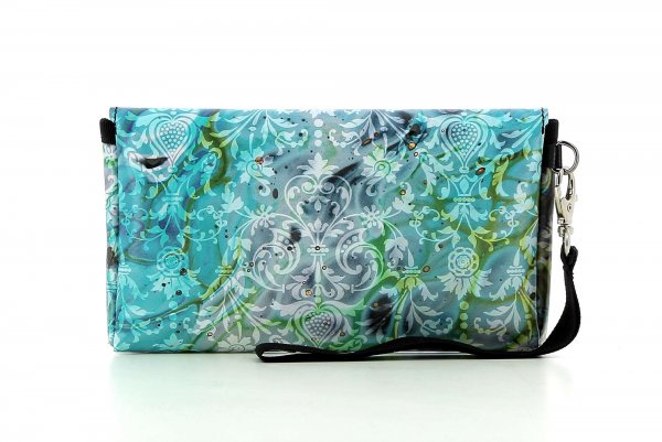Phone bag Vahrn Spiss turquoise, pattern, flowers