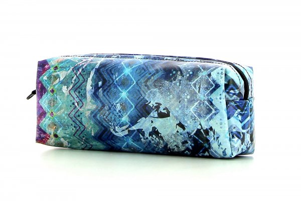 Pencil case Rabland Hasl Abstract, Blue, Lilla, Turquoise, Lines, Vintage