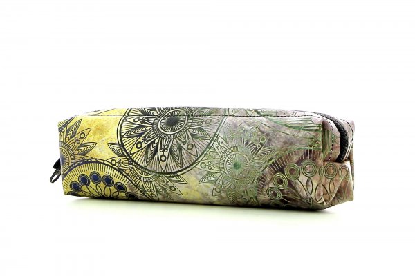 Pencil case Marling Grutzen Colorful vintage pattern with flowers,mandala, gold, yellow, blue, green