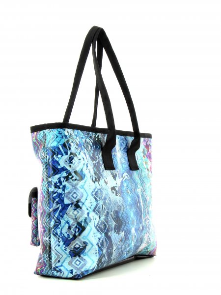 Bags Shopping bag Hasl Abstract, Blue, Lilla, Turquoise, Lines, Vintage
