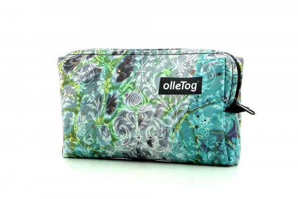 Cosmetic bag Steinegg Spiss turquoise, pattern, flowers