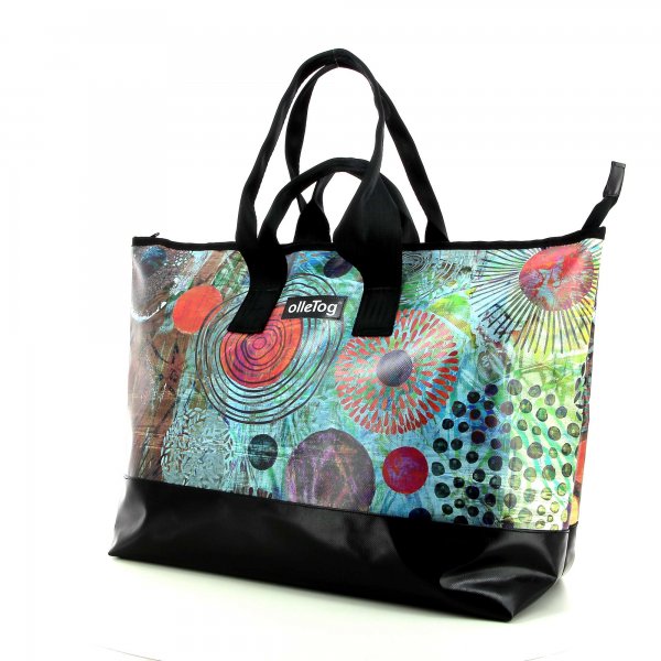 Traveling bag Georgen Vogtland colorful, abstract, blue, red, orange, circles, patchwork