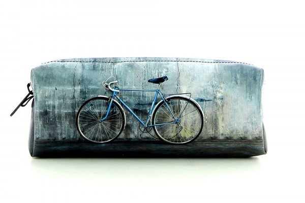 Pencil case Rabland Montani grey, turquoise, retro, vintage, wall, concrete, racing bike 