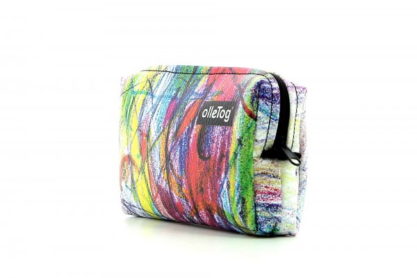 Cosmetic bag Steinegg Weinberg pink, colourful, lines, circles, drawing
