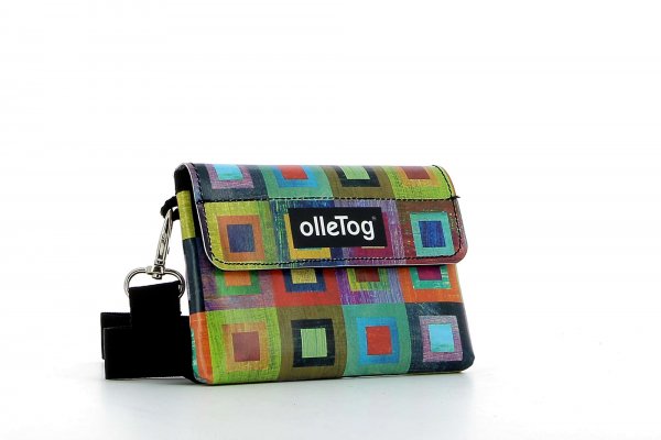 Wallet Kuens Damm colored, checked, geometric, yellow, lilac, blue