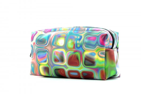 Cosmetic bag Burgstall Talfer geometric, abstract, colorful, pink, blue, white