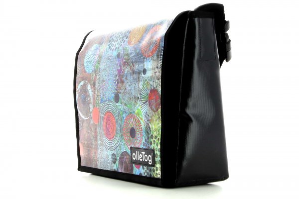 Bags Messenger bag Vogtland colorful, abstract, blue, red, orange, circles, patchwork