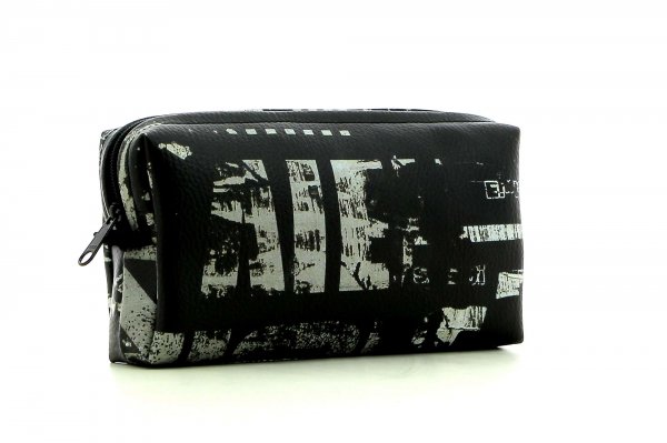 Cosmetic bag Steinegg Braun Vintage, text, black, gray