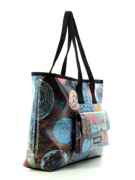 Shopping bag Deutschnofen Vogtland colorful, abstract, blue, red, orange, circles, patchwork