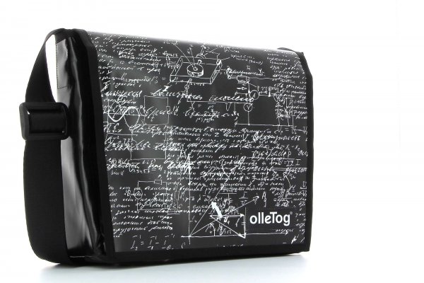 Messenger bag Bruneck Kaltegg scriptures, black, white