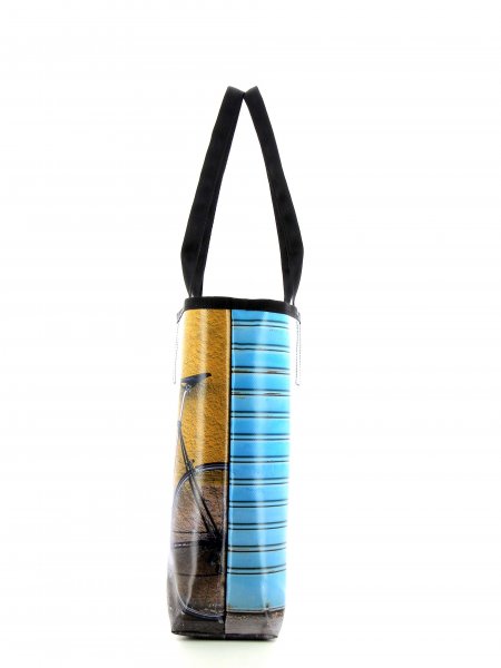 Shopping bag Kurzras Bari racing cycle, retro, vintage, blue, yellow, black