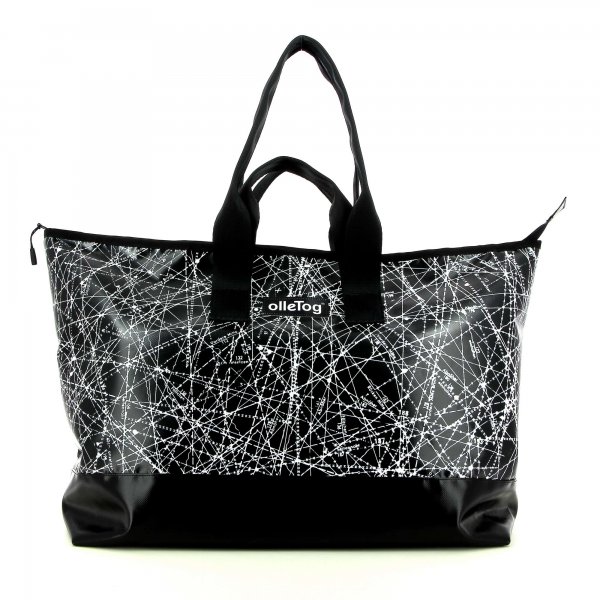 Traveling bag Georgen Montog black, white, lines, fonts, two-colour, starry sky