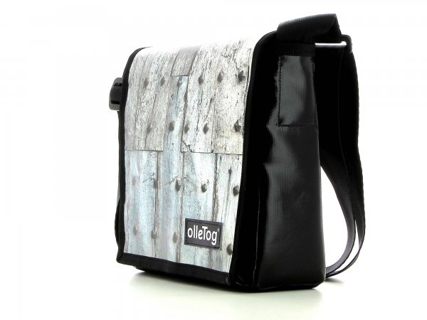 Bags Zanser Stripes, grey, wooden wall, rust, nails