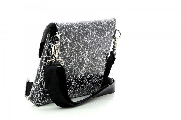 Bags Clutch bag Montog black, white, lines, fonts, two-colour, starry sky