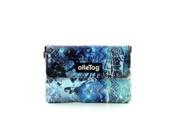 Wallet Kuens Hasl Abstract, Blue, Lilla, Turquoise, Lines, Vintage
