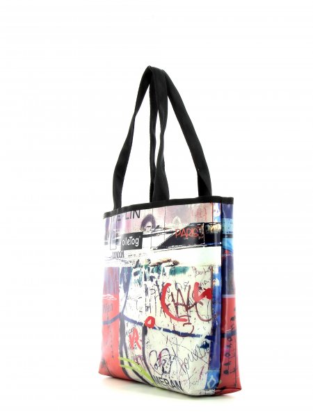 Shopper Einkaufstaschen Schorn Grafiti, Schriften, abstrakt, rot, weis, blau