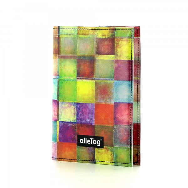Notebook Laas - A6 Walburg plaid, colored, geometric, yellow, white, pink, green, blue