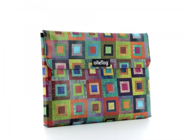 Laptop case Luttach - 13" Damm colored, checked, geometric, yellow, lilac, blue