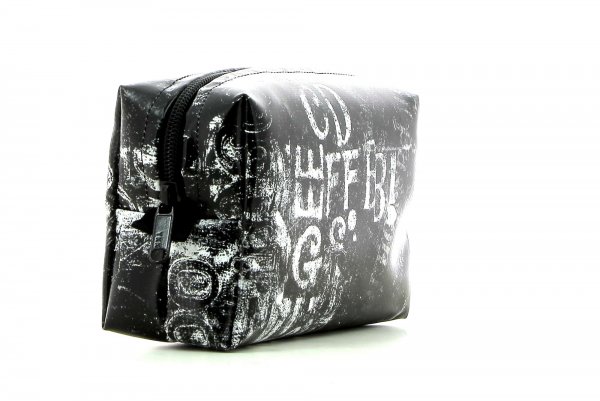 Cosmetic bag Vellau Köbl black, white, letters
