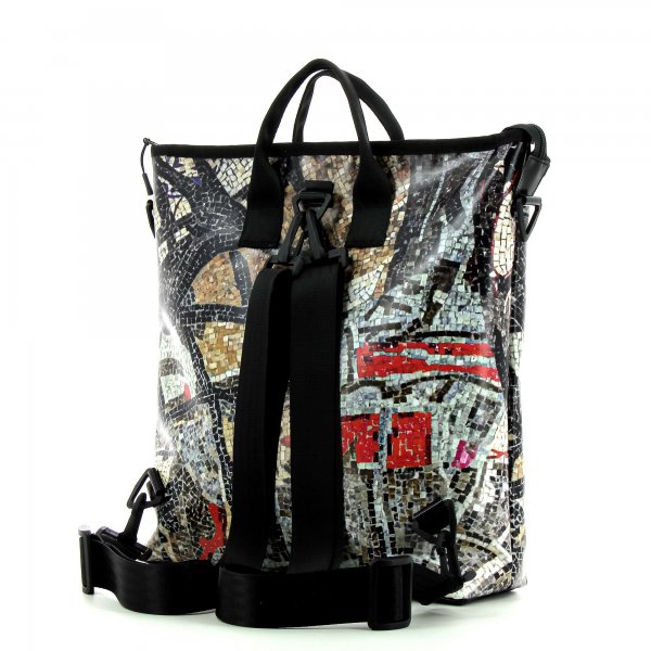 Backpack bag Pfalzen Fuchsberg Mosaic, brown, black, grey, wall, stone