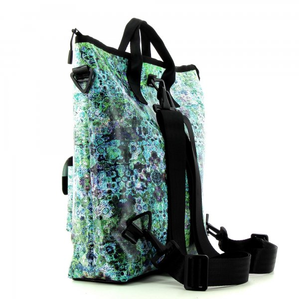 Backpack bag Pfalzen Lenke Blue, Grey, Flowers, Retro, Green