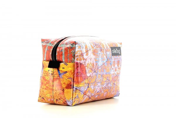 Toiletry bag Naturns Loderin orange, red, pink, turquoise, colourful, lines, geometric, vintage